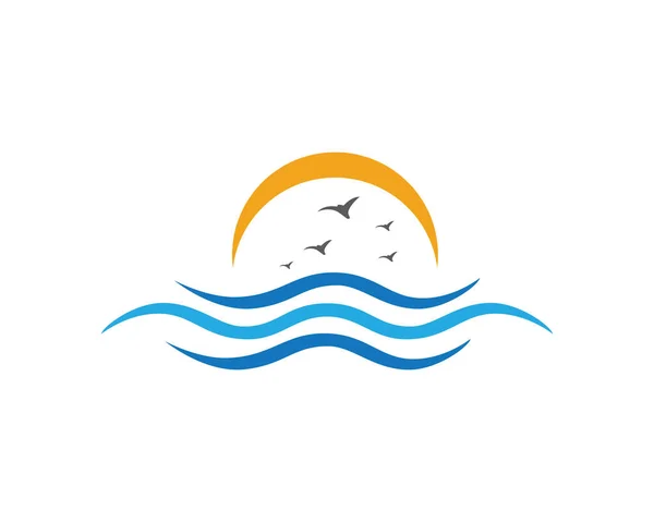 Océano playa ola agua logo — Archivo Imágenes Vectoriales