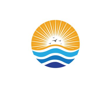 Okyanus plaj wave su logosu