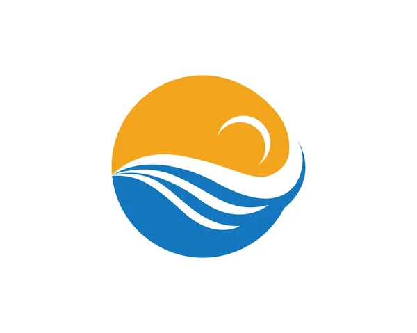 Ωκεάνια παραλία κύμα νερού λογότυπο — Διανυσματικό Αρχείο