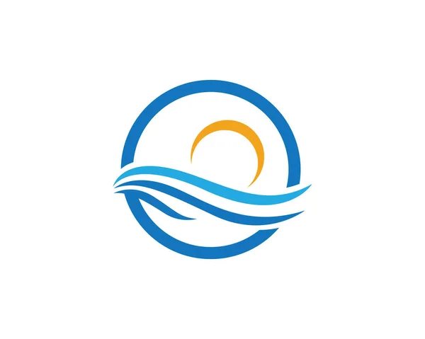 Ωκεάνια παραλία κύμα νερού λογότυπο — Διανυσματικό Αρχείο