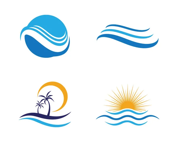 Océano playa ola agua logo — Vector de stock