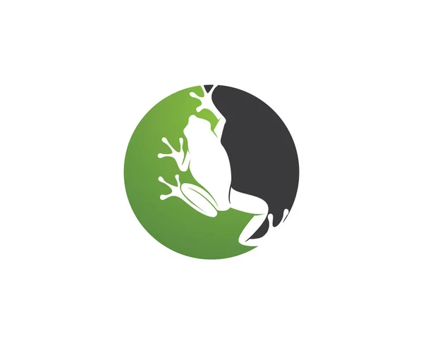 Grüne Frosch-Symbole Logo und Vorlage — Stockvektor