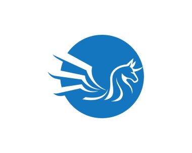 Pegasus Vektör Logo Şablonu çizimi