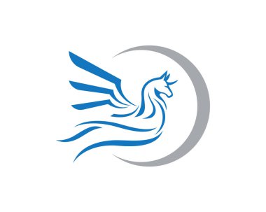Pegasus Vektör Logo Şablonu çizimi