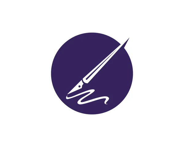 Логотип знака запису перо ручки — стоковий вектор