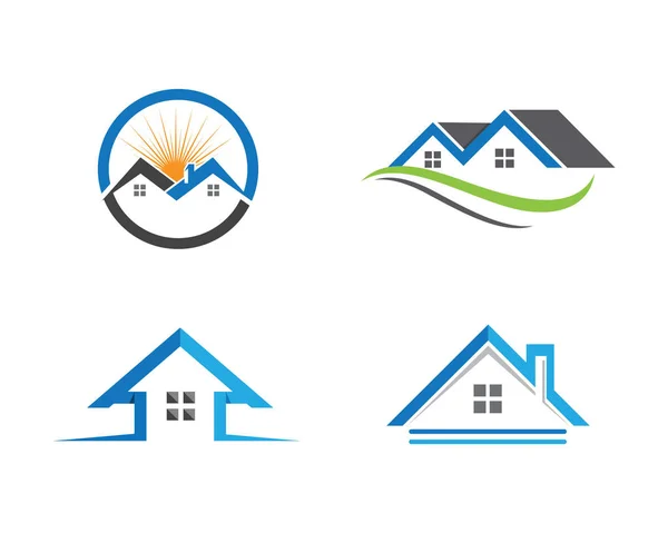 Real estate and home buildings logo icons template — Stock Vector