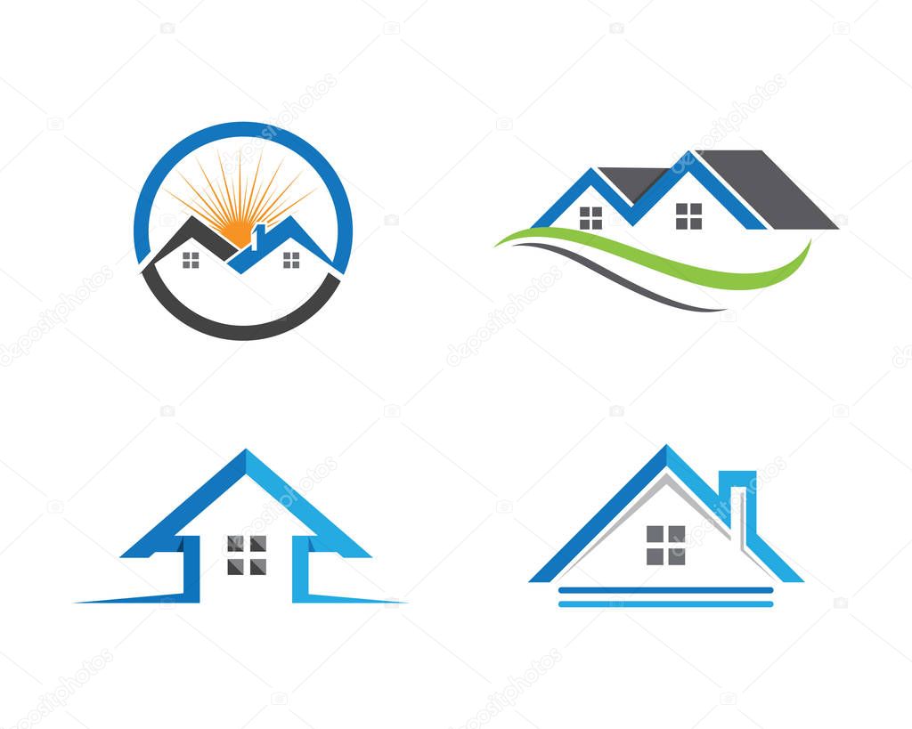 Real estate and home buildings logo icons template