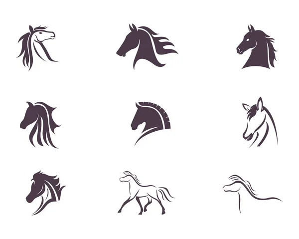 Horse Logo Templat Vektor tanda-tanda dan simbol - Stok Vektor