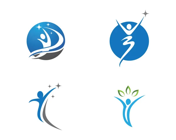 Éxito personas logotipo plantilla vectores iconos salud — Archivo Imágenes Vectoriales