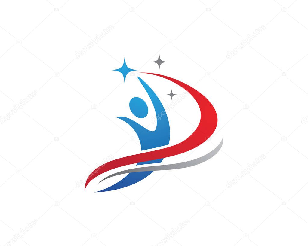 Health care and success life people logos