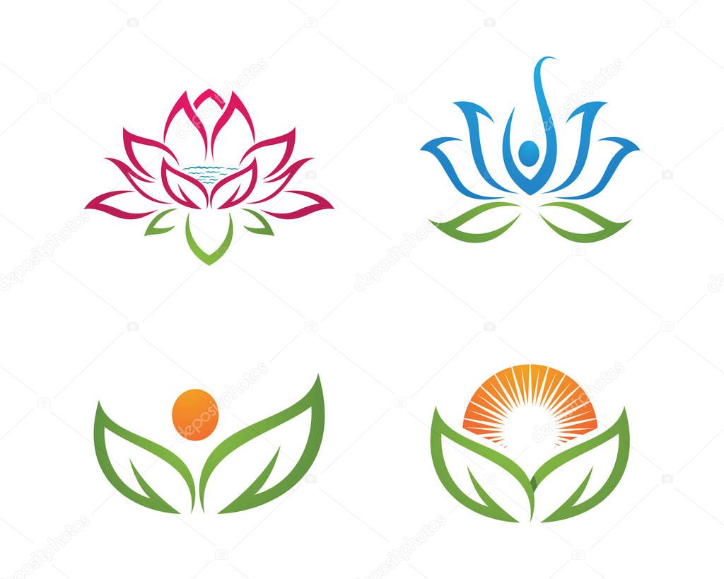 Beauty Vector flowers design logo Template icon