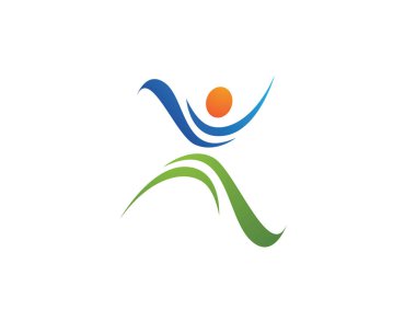 Yaprak yeşil insanlar sağlık logo ve şablon