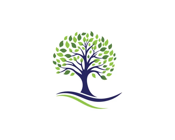 Logo de árbol y símbolos iconos de logotipo y plantilla — Vector de stock