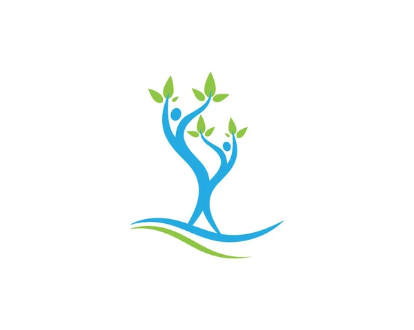 Logo de árbol y símbolos iconos de logotipo y plantilla — Vector de stock