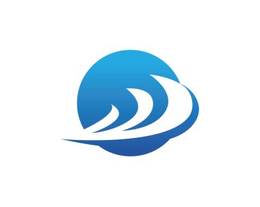 Dalga su plaj veya deniz mavi logo şablonu