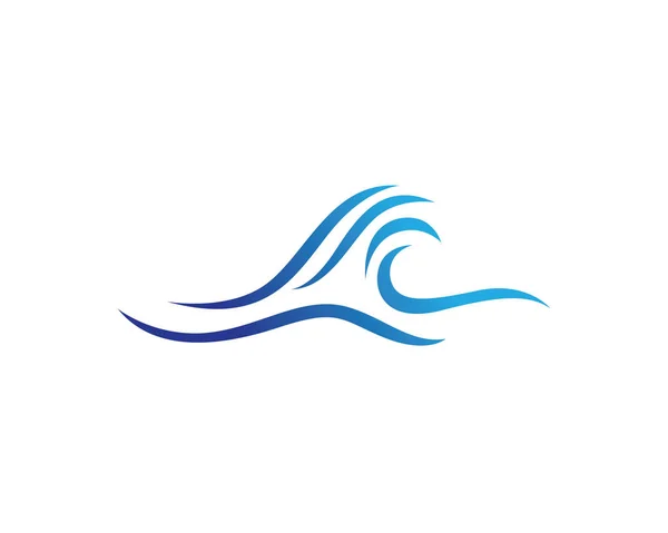 波水ビーチまたは海青いロゴのテンプレート — ストックベクタ