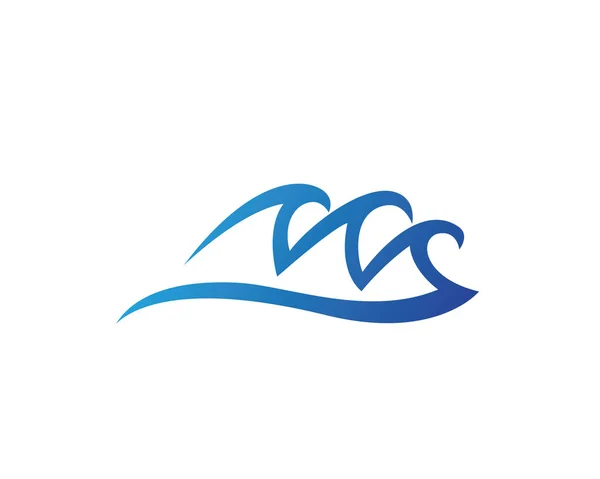 Wave water strand of zee blauwe logo sjabloon — Stockvector
