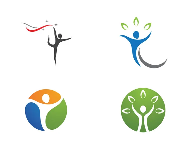 Erfolg Menschen Logo Vorlage Vektoren Symbole Gesundheit — Stockvektor