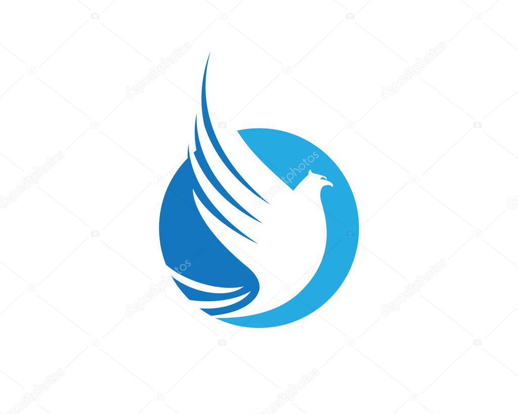 Vector sign abstract bird in flight logo