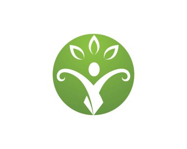 Vektör yaprak yeşil doğa logo ve şablon