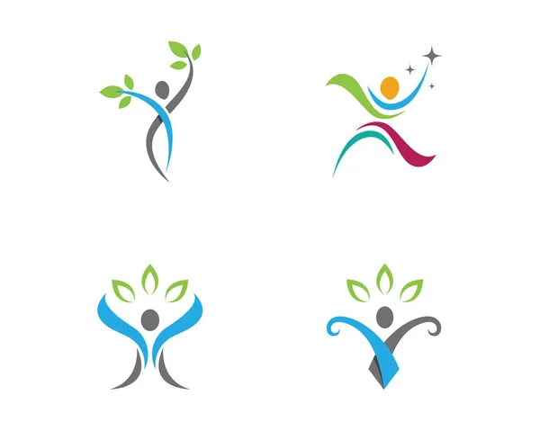 Sağlık insan başarı hayat logo ve şablon — Stok Vektör