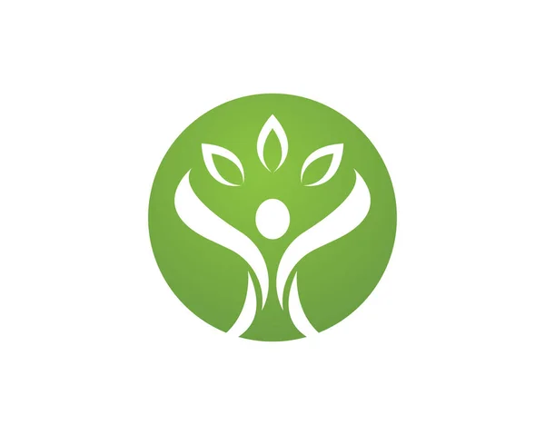 Vector deja el logotipo y la plantilla de la naturaleza verde — Vector de stock