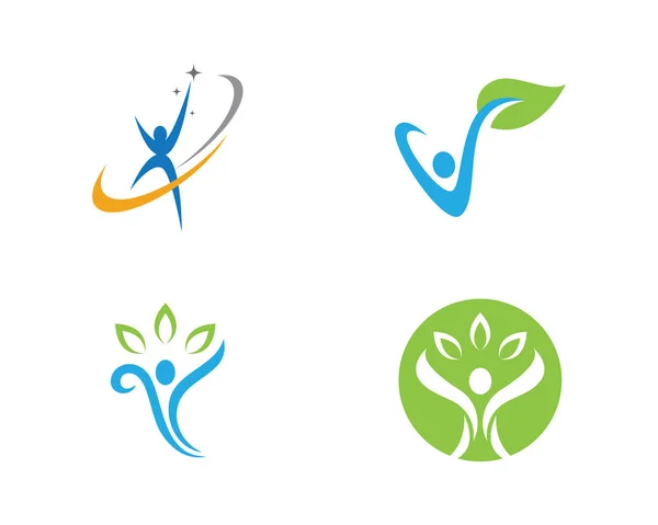 Άνθρωποι δέντρο υγεία και επιτυχία λογότυπο επιχείρησης — Διανυσματικό Αρχείο