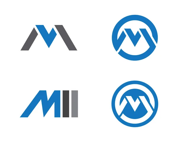 M logo en symbolen vector briefsjabloon — Stockvector