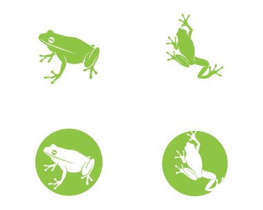 yeşil kurbağa sembolleri logo ve şablon