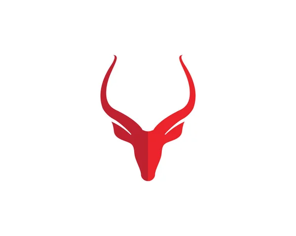 牛角ヘッドのロゴとシンボル — ストックベクタ