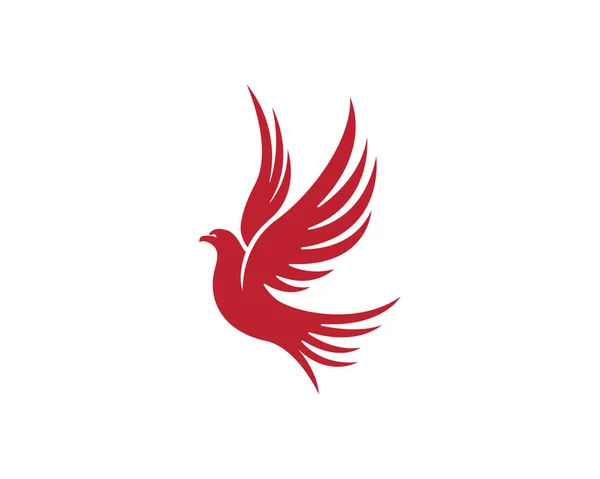Logotipo e modelo do pássaro asa — Vetor de Stock