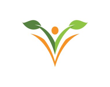 Vektör yaprak yeşil doğa logo ve şablon