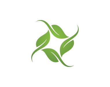 Vektör yaprak yeşil doğa logo ve şablon