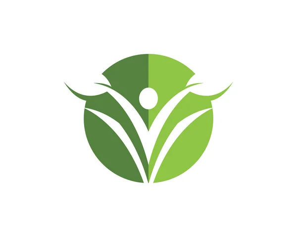Vector deja el logotipo y la plantilla de la naturaleza verde — Archivo Imágenes Vectoriales