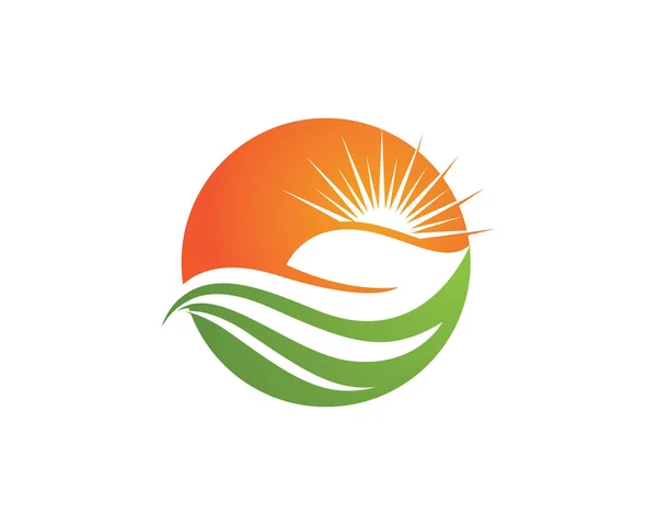 Vektor hinterlässt grünes Natur-Logo und Vorlage — Stockvektor