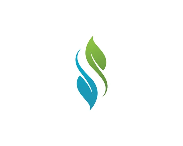 벡터 나뭇잎 녹색 자연 로고 및 서식 파일 — 스톡 벡터