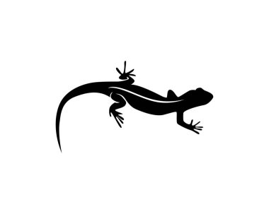 Kertenkele siluet siyah logosu