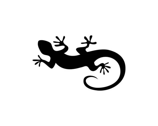 Logo noir silhouette lézard — Image vectorielle