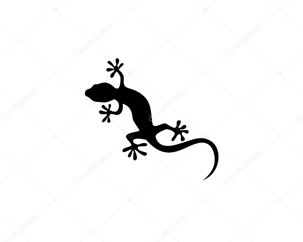 Lizard silhouette black logo
