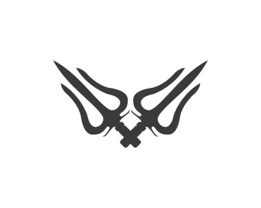 Sihirli trident araçları logo vektör şablonu