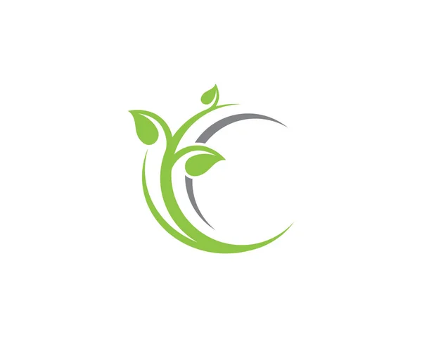 Vector deja el logotipo y la plantilla de la naturaleza verde — Vector de stock