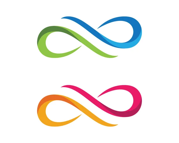 Infinito natureza linha vetor logotipo e modelo —  Vetores de Stock