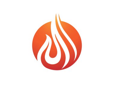 Yangın alev logo ve şablon vektör