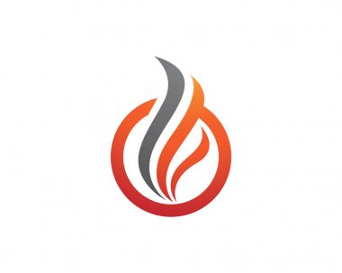 Yangın alev logo ve şablon vektör