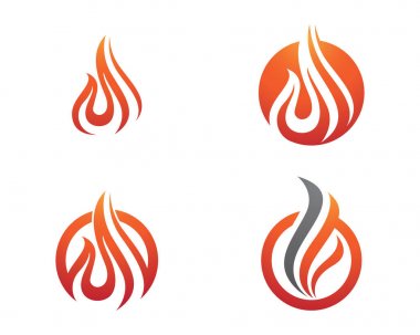 Yangın alev logo ve şablon vektör