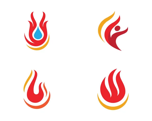 Fuego llama hots logo — Vector de stock