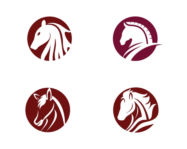 Logo Kepala Kuda dan ikon templat - Stok Vektor
