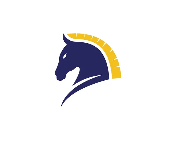 Logotipo de cavalo principal e ícones de modelo — Vetor de Stock