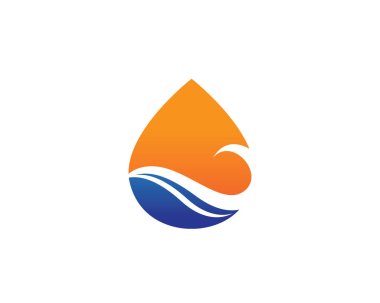 Su damla mavi simgeler vektör logosu ve şablon 