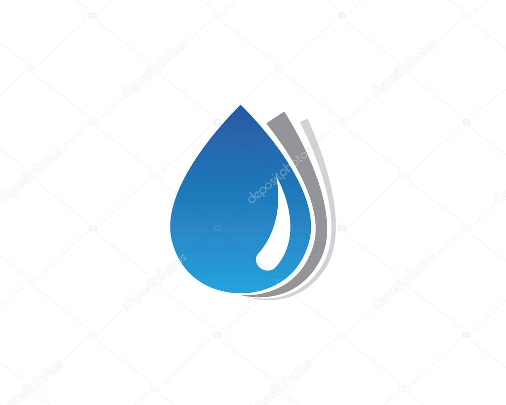 Water drop blue icons logo and template vector